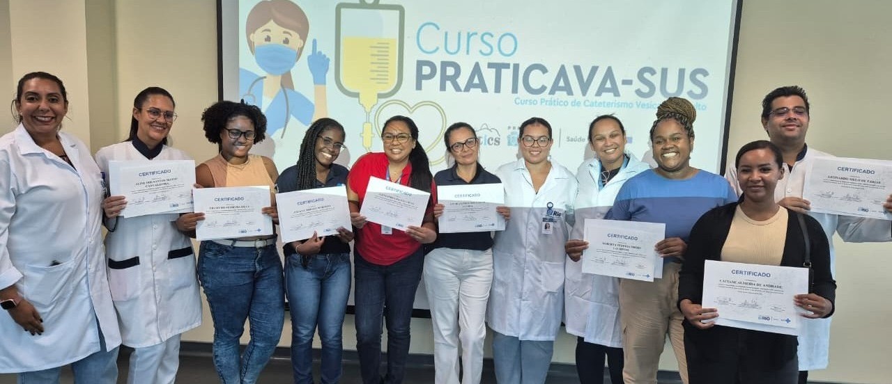 4ª Turma do Curso Prático de Cateterismo Vesical no Adulto (PRATICAVA-SUS) no Hospital Municipal Evandro Freire.